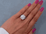 4.73 CTW CUSHION CUT DIAMOND ENGAGEMENT RING H SI2