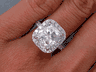 4.73 CTW CUSHION CUT DIAMOND ENGAGEMENT RING H SI2