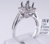 .42 CTW DIAMOND SEMI-SET ENGAGEMENT RING WHITE GOLD