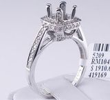 .42 CTW DIAMOND SEMI-SET ENGAGEMENT RING WHITE GOLD