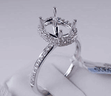 .42 CTW DIAMOND SEMI-SET ENGAGEMENT RING WHITE GOLD