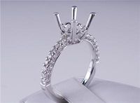 .42 CTW DIAMOND SEMI-SET ENGAGEMENT RING WHITE GOLD