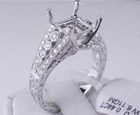 .44 CTW DIAMOND SEMI-SET ENGAGEMENT RING WHITE GOLD