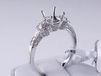 .45 CTW DIAMOND SEMI-SET ENGAGEMENT RING WHITE GOLD