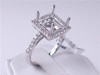 .48 CTW DIAMOND SEMI-SET ENGAGEMENT RING WHITE GOLD