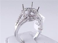 .49 CTW DIAMOND SEMI-SET ENGAGEMENT RING WHITE GOLD