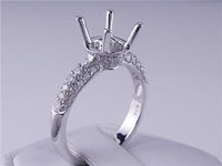.49 CTW DIAMOND SEMI-SET ENGAGEMENT RING WHITE GOLD