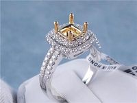 .49 CTW DIAMOND SEMI-SET TWO TONED ENGAGEMENT RING