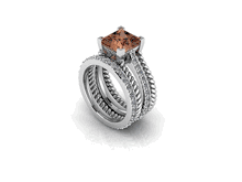 5.00 CTW PRINCESS CUT DIAMOND WEDDING RING SET NATURAL CHOCOLATE SI1 (Includes a Matching Wedding Ring)