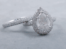 5.02 CTW PEAR SHAPE DIAMOND WEDDING RING SET G SI3-I1 (Includes a Matching Wedding Ring) 