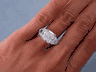 5.07 CTW CUSHION CUT DIAMOND ENGAGEMENT RING F SI2