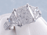 5.07 CTW CUSHION CUT DIAMOND ENGAGEMENT RING F SI2
