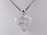 5.25 CT HEART SHAPE DIAMOND PENDANT AND WHITE GOLD CHAIN H SI2