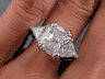 5.51 CTW CUSHION CUT DIAMOND ENGAGEMENT RING