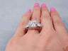 5.54 CTW PRINCESS CUT DIAMOND ENGAGEMENT RING H VS2