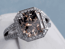 5.62 CTW RADIANT CUT DIAMOND ENGAGEMENT RING NATURAL CHOCOLATE  SI2