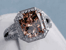 5.62 CTW RADIANT CUT DIAMOND ENGAGEMENT RING NATURAL CHOCOLATE  SI2