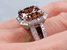 5.62 CTW RADIANT CUT DIAMOND ENGAGEMENT RING NATURAL CHOCOLATE  SI2