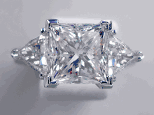 5.68 CTW PRINCESS CUT DIAMOND ENGAGEMENT RING H SI1