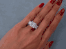 5.88 CTW PRINCESS CUT DIAMOND ENGAGEMENT RING G SI2