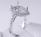 .50 CTW DIAMOND SEMI-SET ENGAGEMENT RING WHITE GOLD