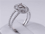 .50 CTW DIAMOND SEMI-SET ENGAGEMENT RING WHITE GOLD
