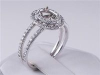 .50 CTW DIAMOND SEMI-SET ENGAGEMENT RING WHITE GOLD