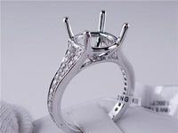 .51 CTW DIAMOND SEMI-SET ENGAGEMENT RING WHITE GOLD