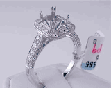 .51 CTW DIAMOND SEMI-SET ENGAGEMENT RING WHITE GOLD