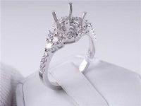 .51 CTW DIAMOND SEMI-SET ENGAGEMENT RING WHITE GOLD