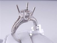 .52 CTW DIAMOND SEMI-SET ENGAGEMENT RING WHITE GOLD