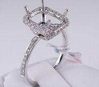 .52 CTW DIAMOND SEMI-SET ENGAGEMENT RING WHITE GOLD