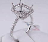 .52 CTW DIAMOND SEMI-SET ENGAGEMENT RING WHITE GOLD