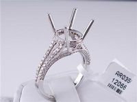 .53 CTW DIAMOND SEMI-SET ENGAGEMENT RING WHITE GOLD