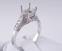 .53 CTW DIAMOND SEMI-SET ENGAGEMENT RING WHITE GOLD
