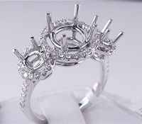 .53 CTW DIAMOND SEMI-SET ENGAGEMENT RING WHITE GOLD