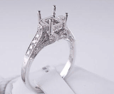 .53 CTW DIAMOND SEMI-SET ENGAGEMENT RING WHITE GOLD