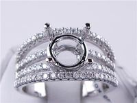 .54 CTW DIAMOND SEMI-SET ENGAGEMENT RING WHITE GOLD