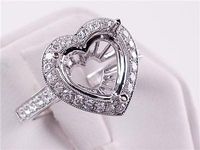 .54 CTW DIAMOND SEMI-SET ENGAGEMENT RING WHITE GOLD