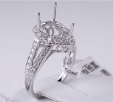 .55 CTW DIAMOND SEMI-SET ENGAGEMENT RING WHITE GOLD