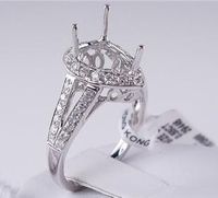 .55 CTW DIAMOND SEMI-SET ENGAGEMENT RING WHITE GOLD