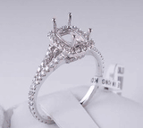 .56 CTW DIAMOND SEMI-SET ENGAGEMENT RING WHITE GOLD