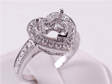 .56 CTW DIAMOND SEMI-SET ENGAGEMENT RING WHITE GOLD
