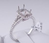 .56 CTW DIAMOND SEMI-SET ENGAGEMENT RING WHITE GOLD