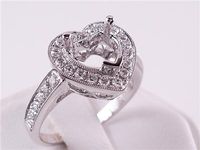 .56 CTW DIAMOND SEMI-SET ENGAGEMENT RING WHITE GOLD