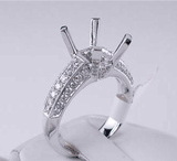 .57 CTW DIAMOND SEMI-SET ENGAGEMENT RING WHITE GOLD