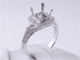 .57 CTW DIAMOND SEMI-SET ENGAGEMENT RING WHITE GOLD