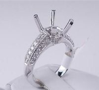 .57 CTW DIAMOND SEMI-SET ENGAGEMENT RING WHITE GOLD