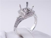 .57 CTW DIAMOND SEMI-SET ENGAGEMENT RING WHITE GOLD