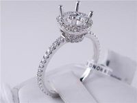 .57 CTW DIAMOND SEMI-SET ENGAGEMENT RING WHITE GOLD